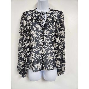 BNWT Zara Floral Sheer See Through Top Size L